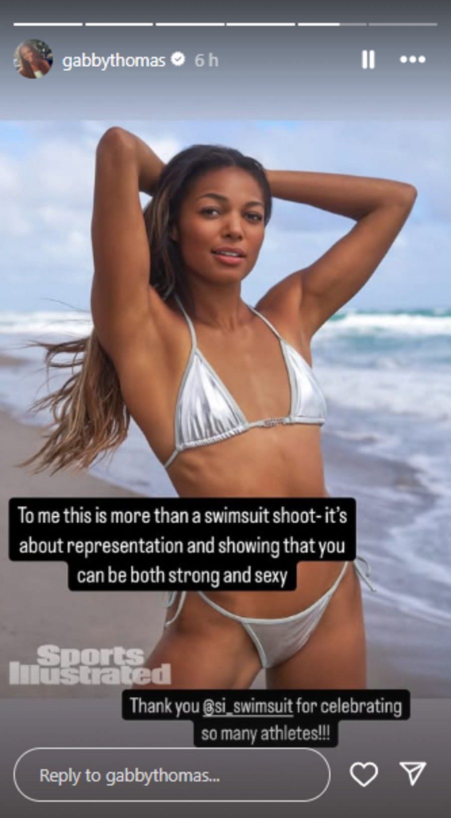 Screenshot of Thomas' Instagram story (@gabbythomas/IG).